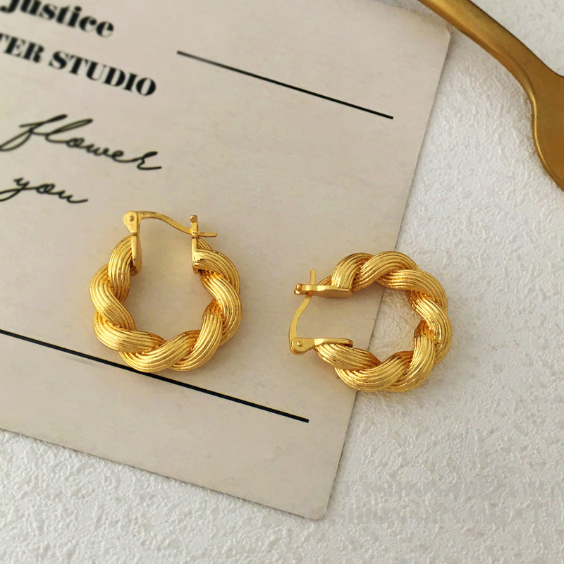 24K Gold Plated Twist Earring
