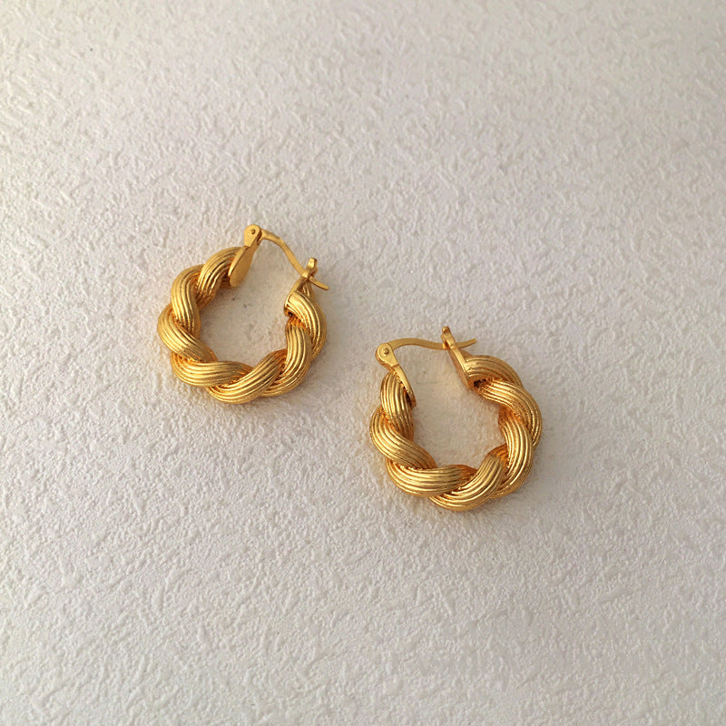24K Gold Plated Twist Earring