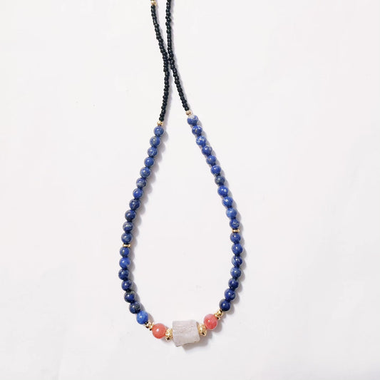 Handmade Crystal Necklace Blue Enchanter