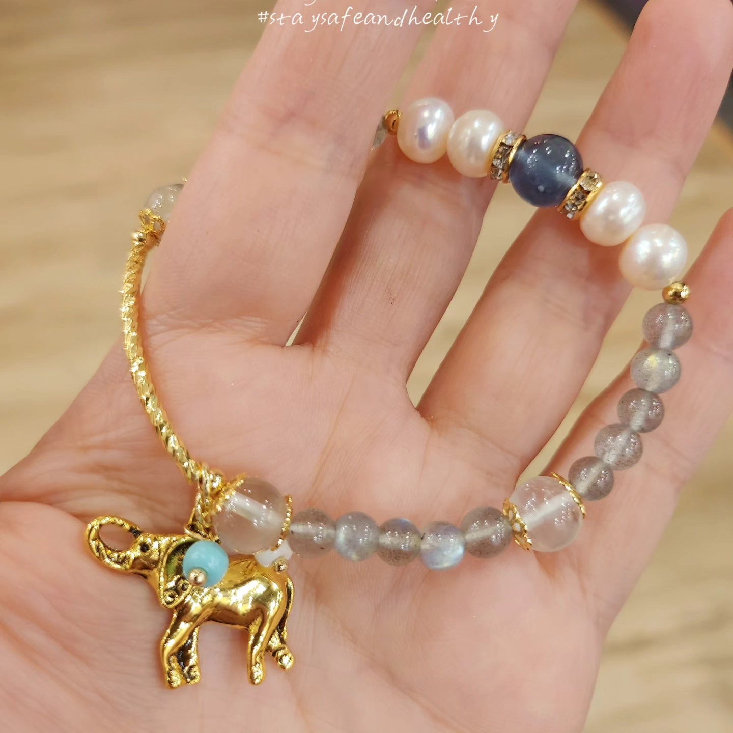 Handmade Crystal Bracelet Golden Dumbo