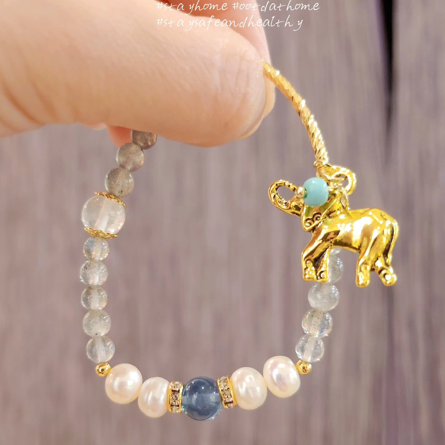 Handmade Crystal Bracelet Golden Dumbo