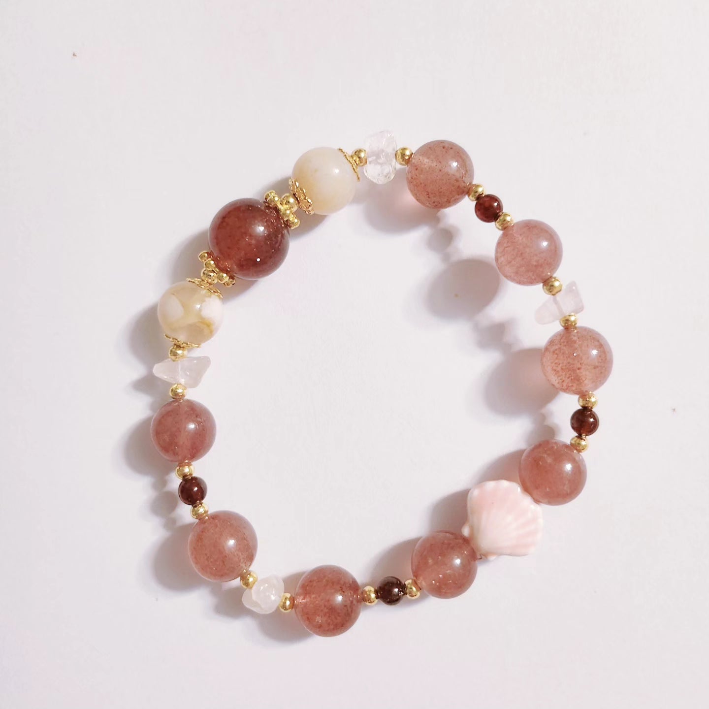 Handmade Crystal Bracelet- Blushy Berry