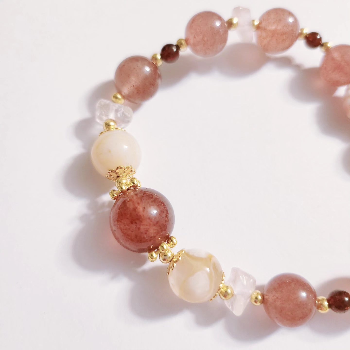 Handmade Crystal Bracelet- Blushy Berry