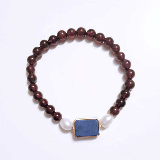 S925 SILVER Handmade Crystal Bracelet- Midnight Blue