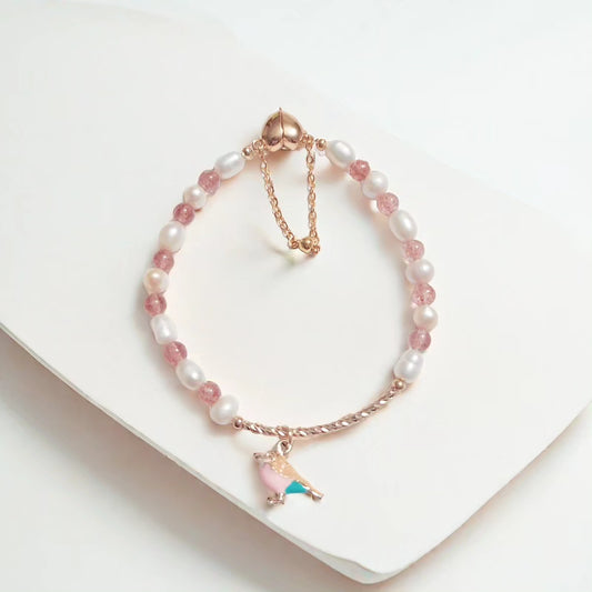 Handmade Crystal Bracelet- Rose Birdsong