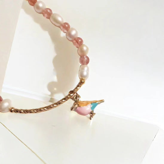 Handmade Crystal Bracelet- Rose Birdsong