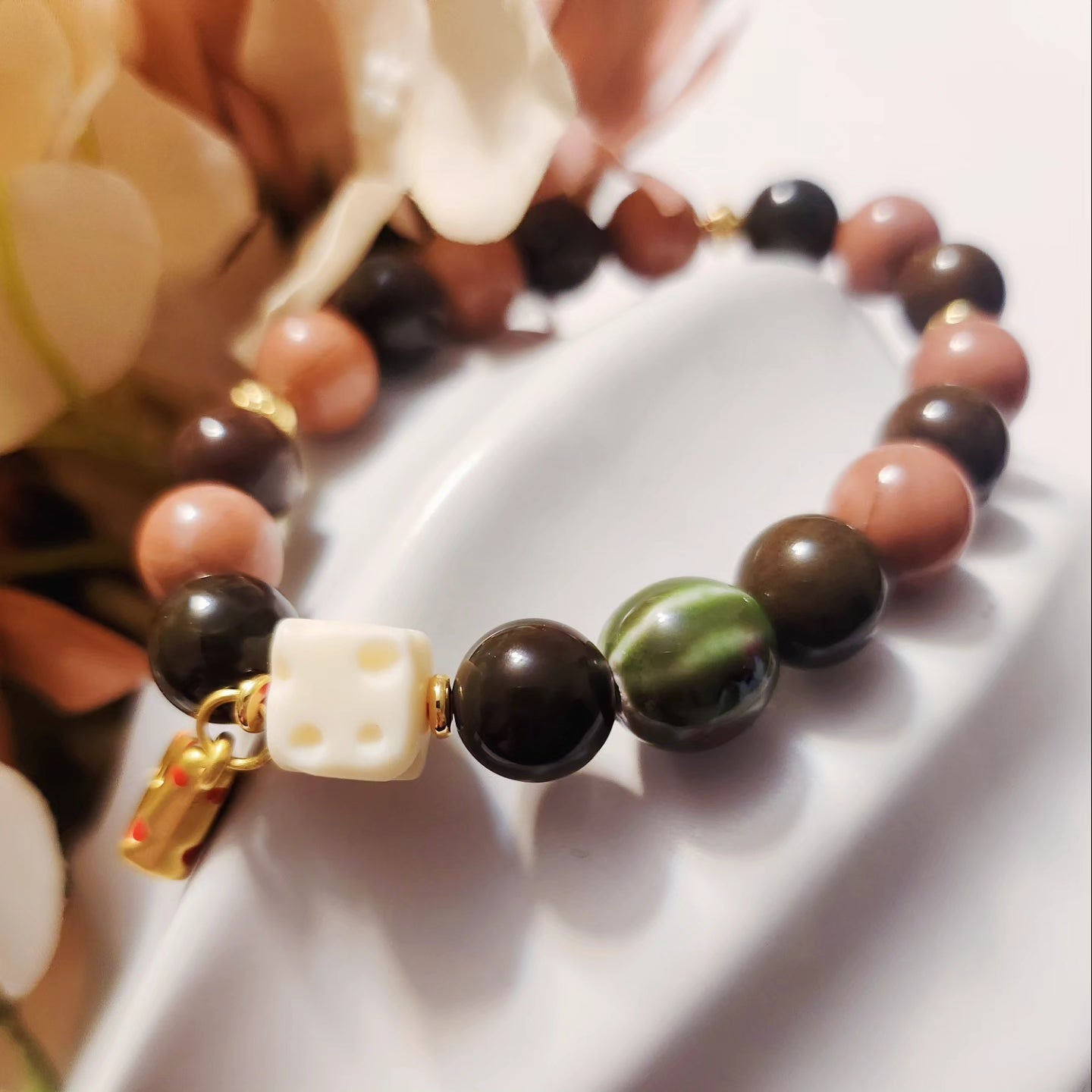 Handmade Crystal Bracelet- Chocolate Cheese