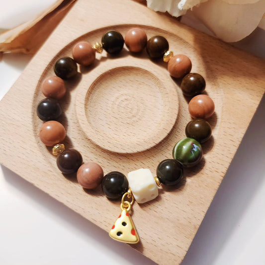 Handmade Crystal Bracelet- Chocolate Cheese