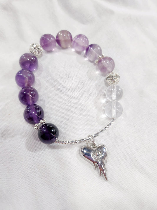 HANDMADE CRYSTAL BRACELET Purple Veil of Secrets