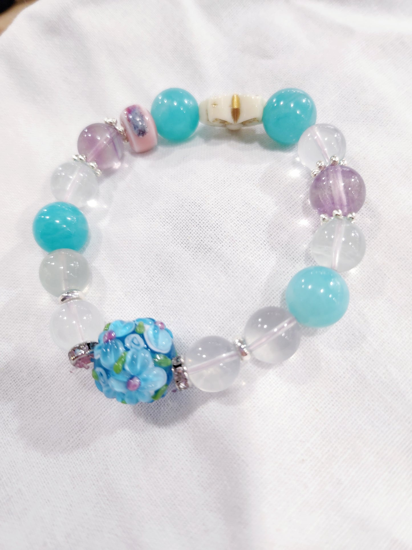 Handmade Crystal Bracelet LOST IN THE AZURE BLUE