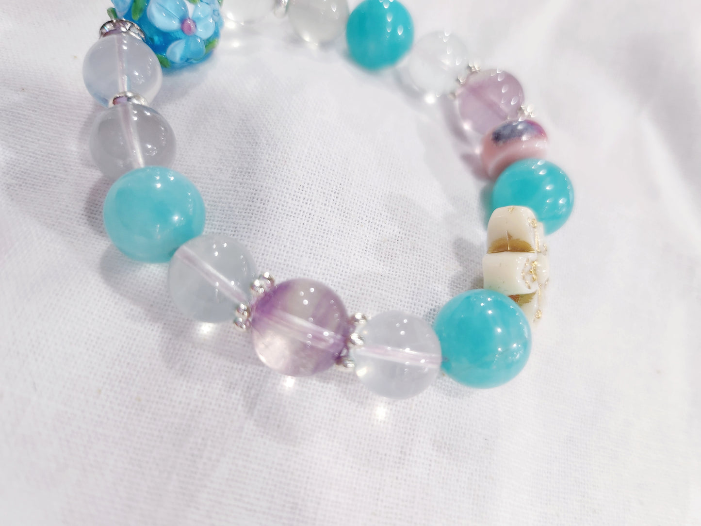 Handmade Crystal Bracelet LOST IN THE AZURE BLUE