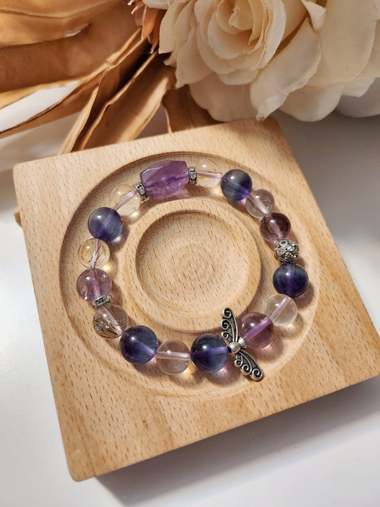 Handmade Crystal Bracelet- Dreamy Purple