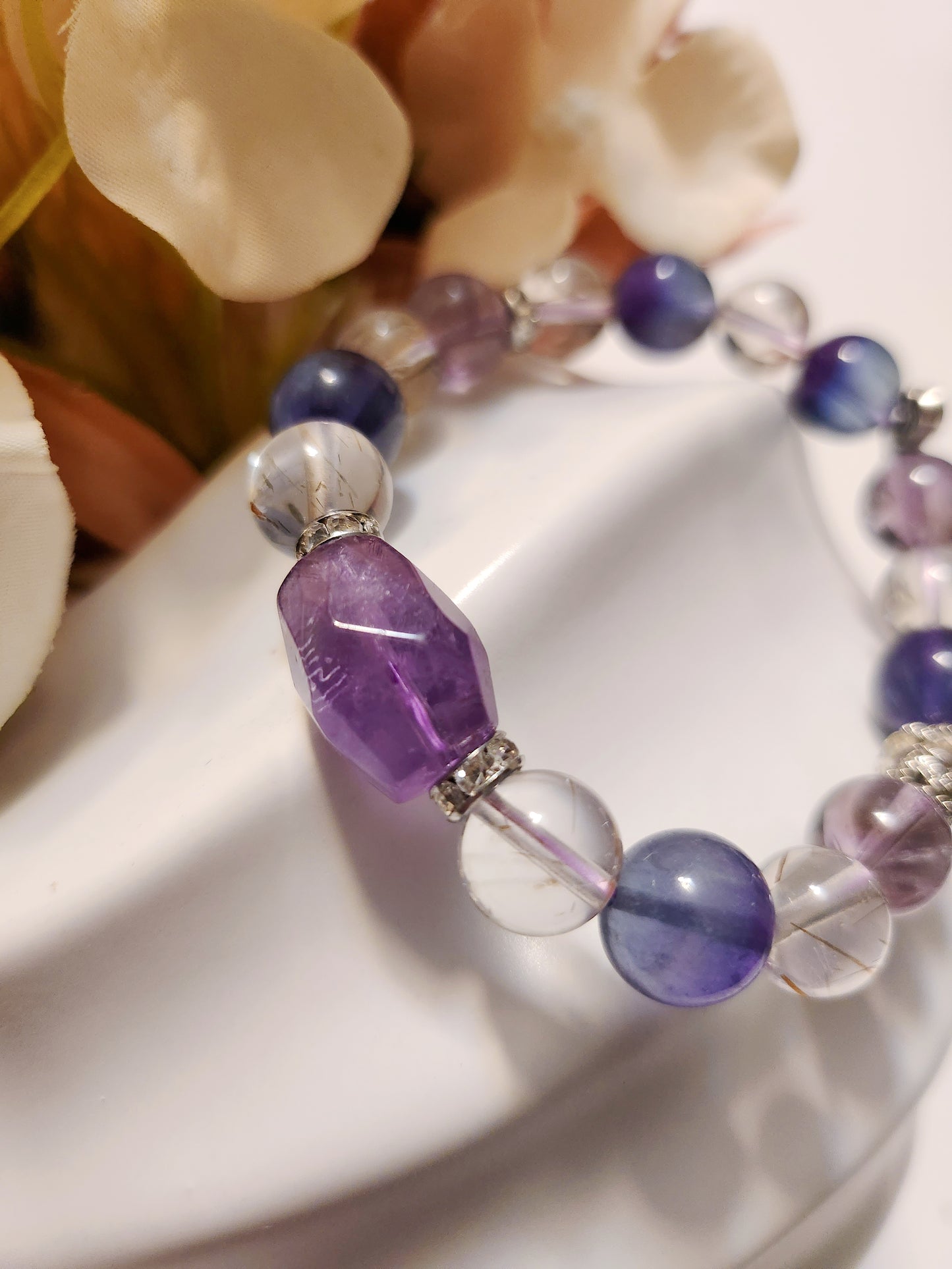 Handmade Crystal Bracelet- Dreamy Purple