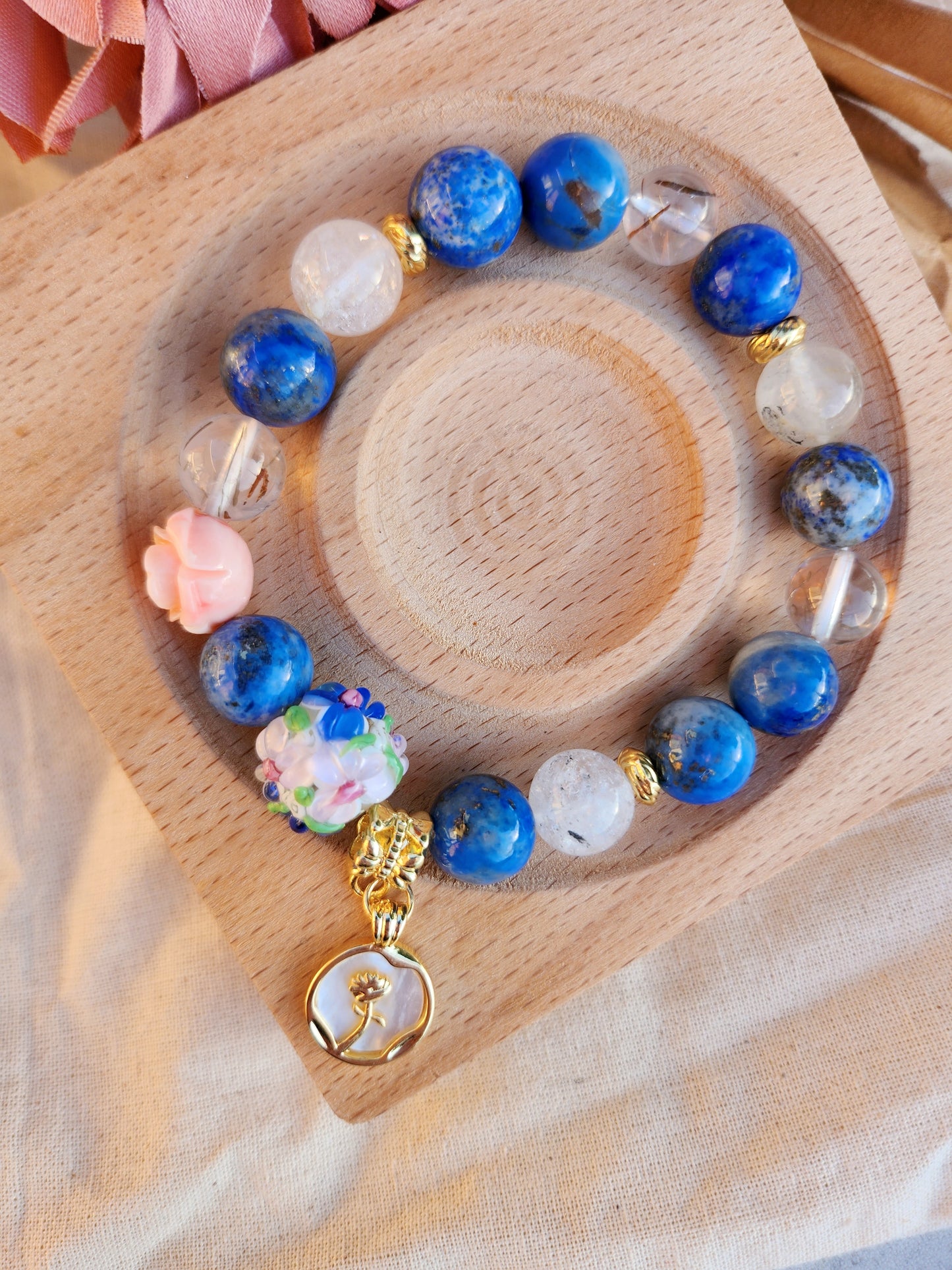 Handmade Crystal Bracelet - Seaside Blossoms