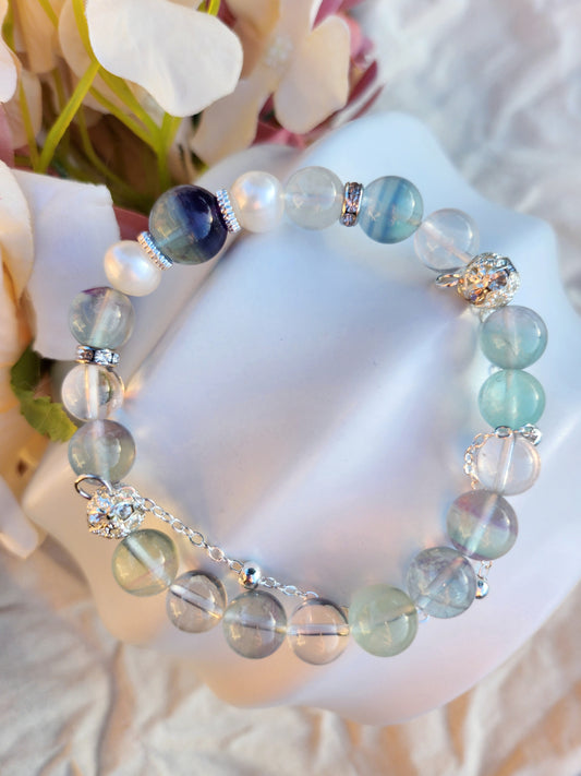 Handmade Crystal Bracelet- Mint Iceberg