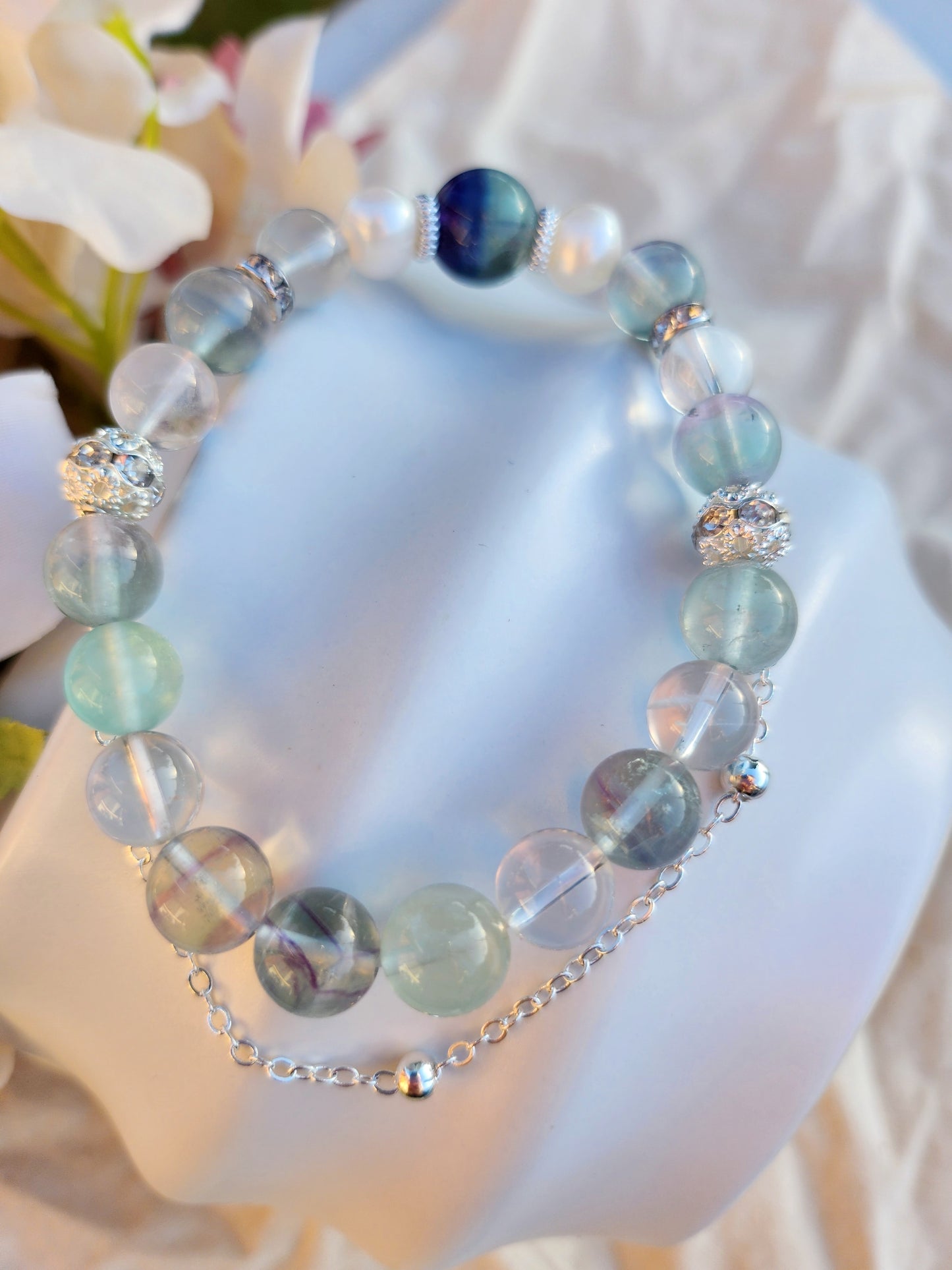 Handmade Crystal Bracelet- Mint Iceberg