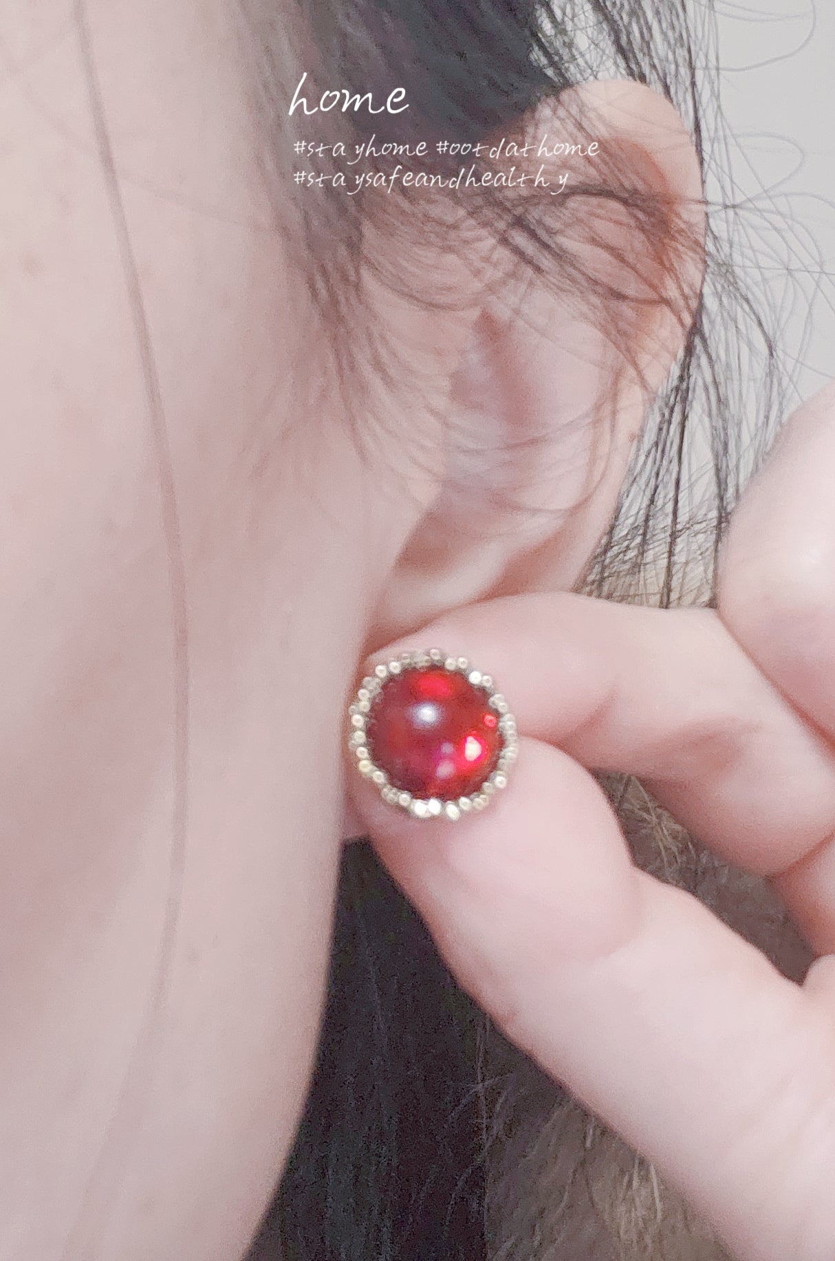925 Sterling Silver Ruby Earring
