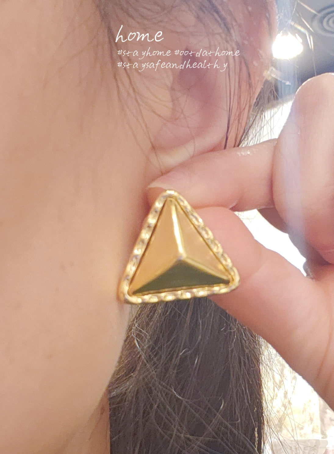 925 Sterling Silver Triangle Earring