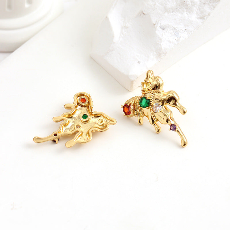 Magic Spell 24K Gold Eletroplated Yellow Brass Earring