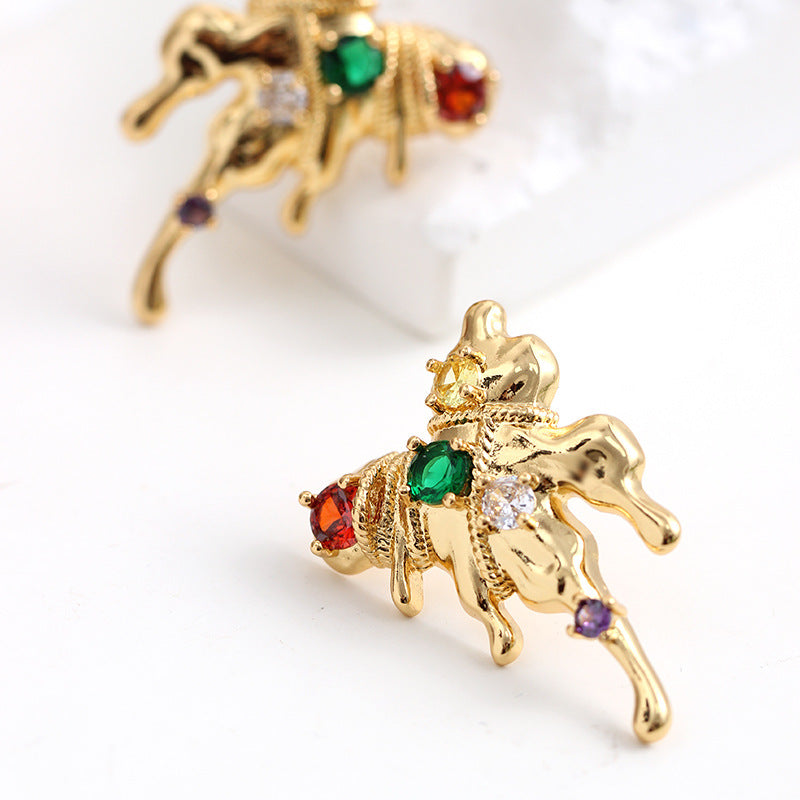 Magic Spell 24K Gold Eletroplated Yellow Brass Earring