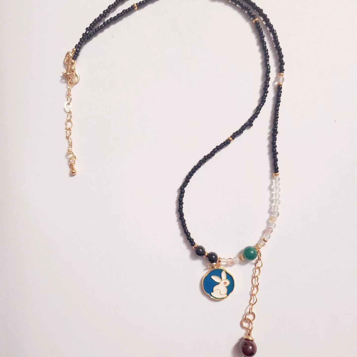 Handmade Crystal Necklace- Nighty Bunny