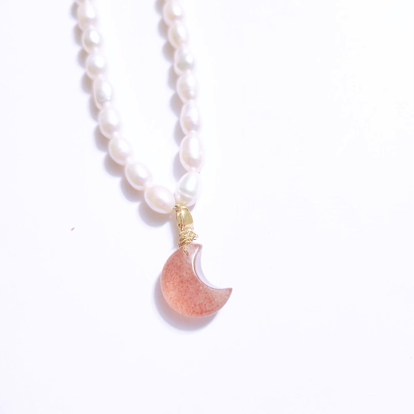 Handmade Crystal Necklace- Strawberry Moon Night
