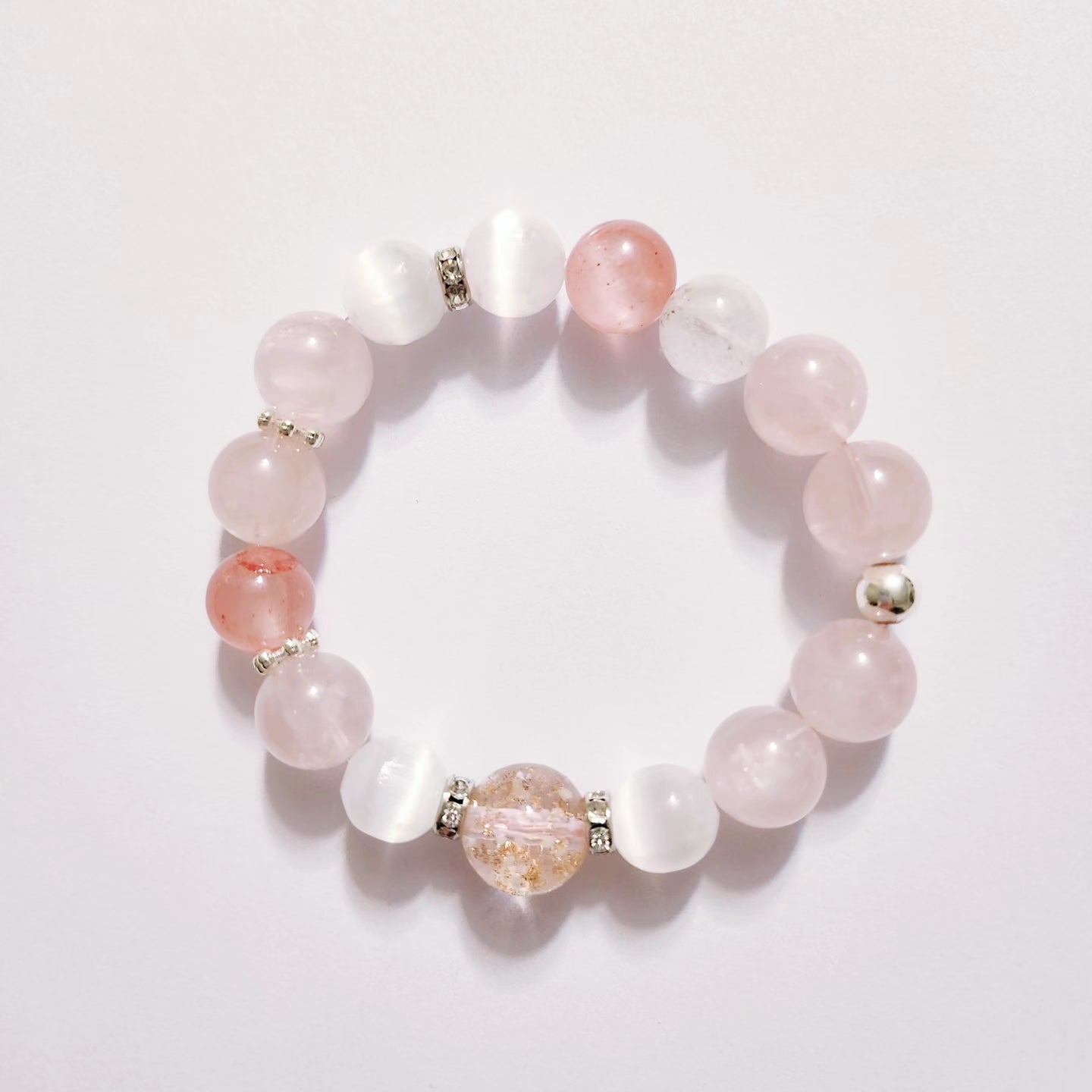 Handmade Crystal Bracelet- Pink Blush