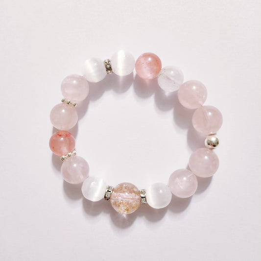 Handmade Crystal Bracelet- Pink Blush