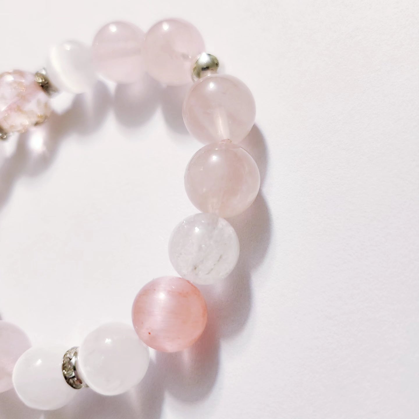 Handmade Crystal Bracelet- Pink Blush